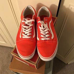 Old Skool Orange and White Vans
